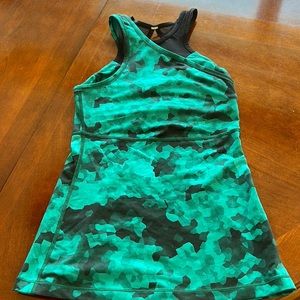 Lululemon, size 4, green and black pattern, sports tank top